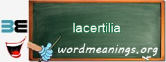 WordMeaning blackboard for lacertilia